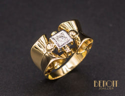 Bague 1950 Or Rose Diamant