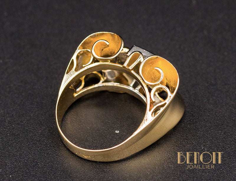 Bague 1950 Or Rose Diamant
