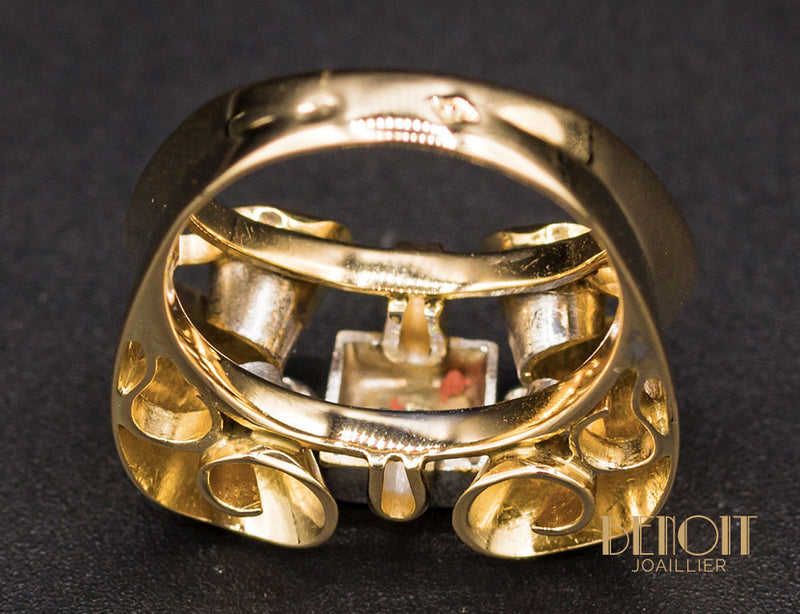 Bague 1950 Or Rose Diamant
