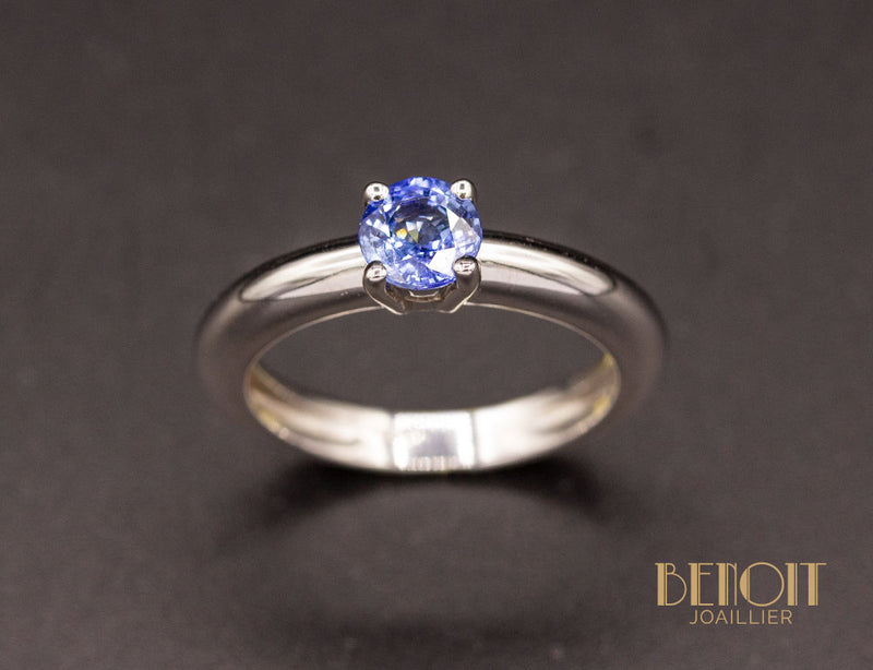 Solitaire Saphir Bleu
