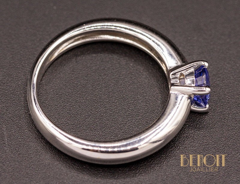 Solitaire Saphir Bleu