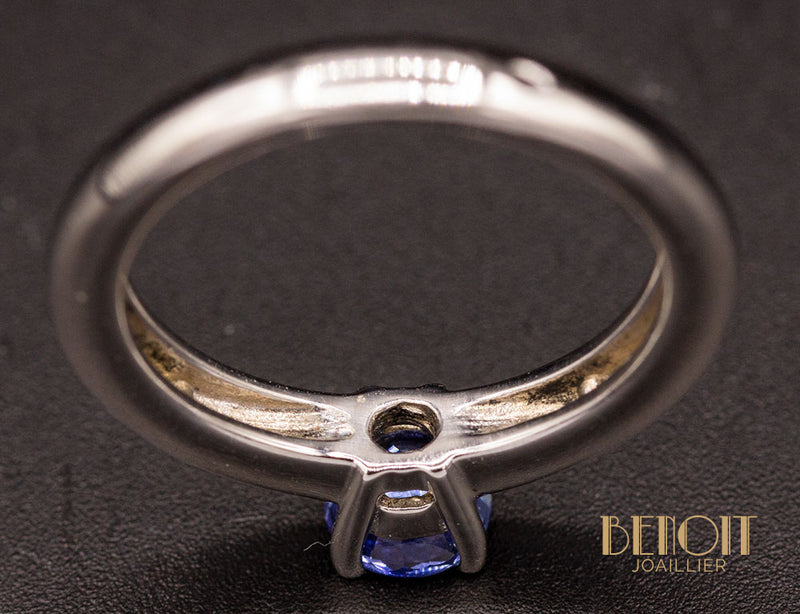 Solitaire Saphir Bleu