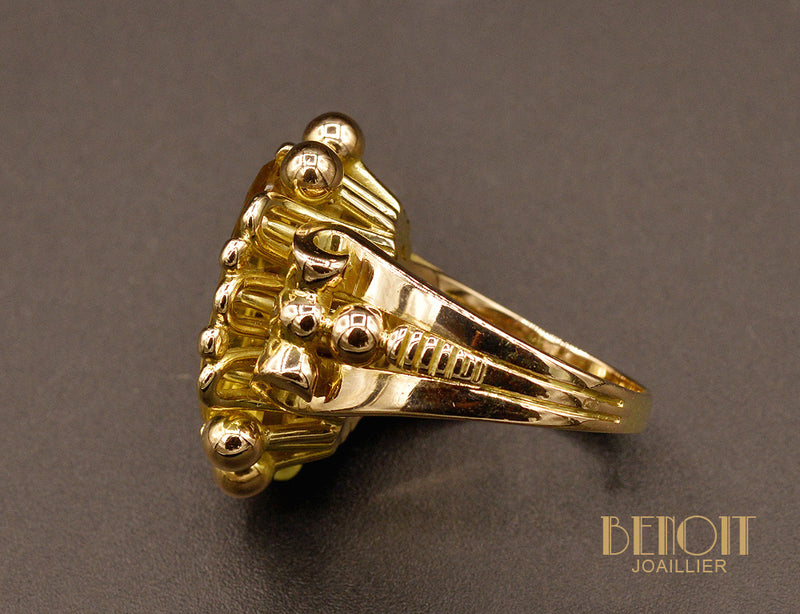Bague Citrine Or Rose 1950