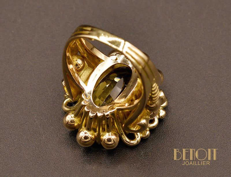 Bague Citrine Or Rose 1950