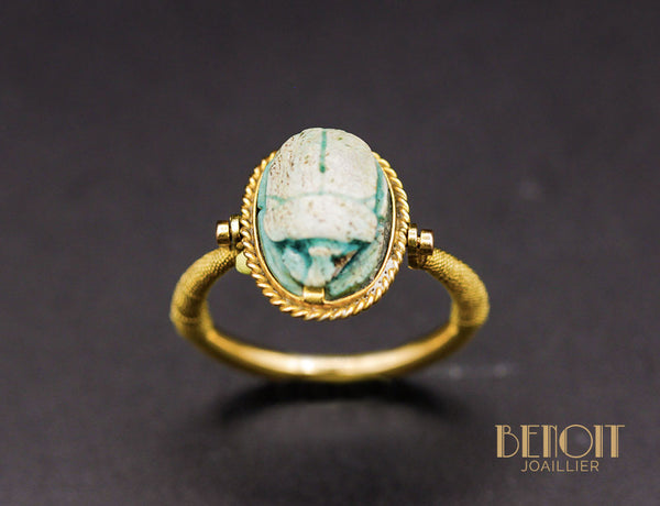 Bague Scarabée Egyptien Or Jaune