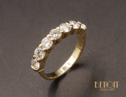 Demi-Alliance diamants Or jaune