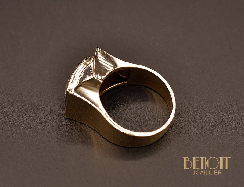 Bague Tank Or Rose et Diamants