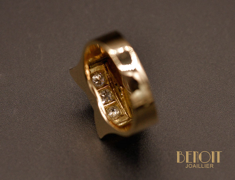 Bague Tank Or Rose et Diamants