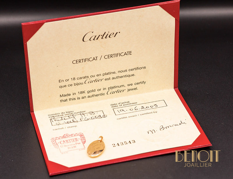 Pendentif Cartier "Happy Birthday" Or Rose