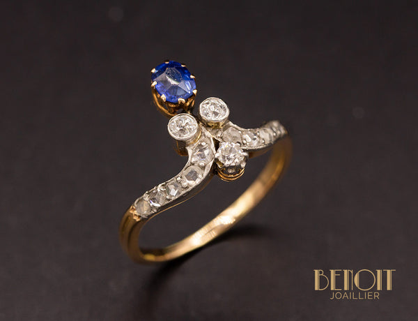 Bague Duchesse Saphir Diamants