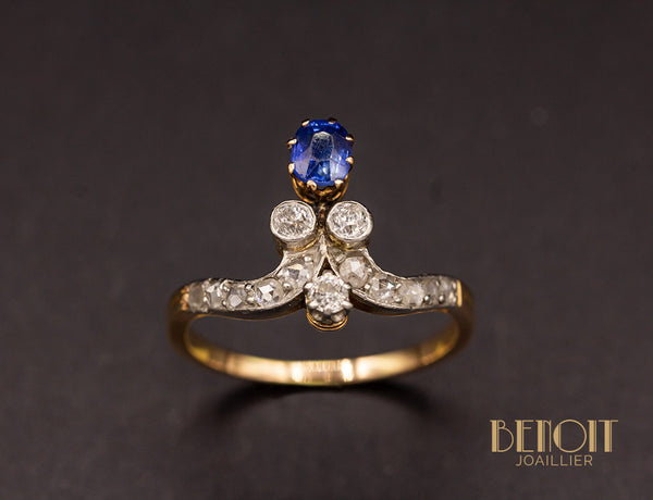 Bague Duchesse Saphir Diamants