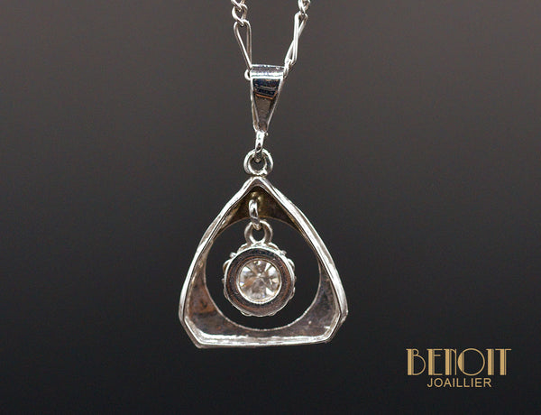 Pendentif 1920 Diamant et Or Blanc