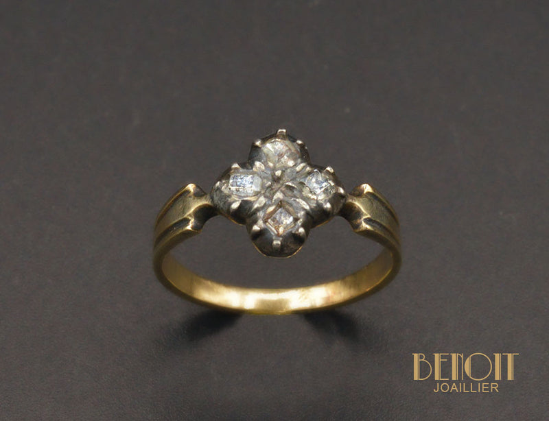 Bague Trèfle Ancienne Diamants