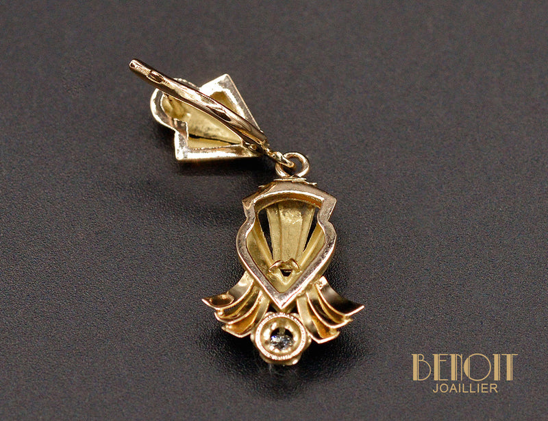 Boucles d'Oreilles des Années 40 Serties de Diamants