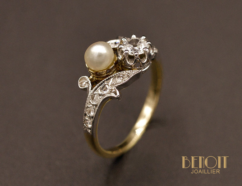 Toi et Moi Diamant et Perle Fine