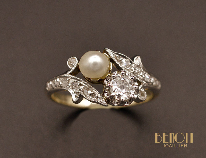 Toi et Moi Diamant et Perle Fine