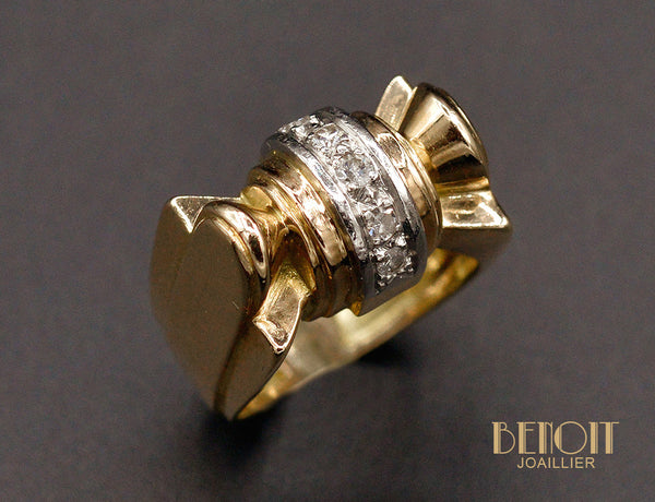 Bague Tank Noeud Diamants