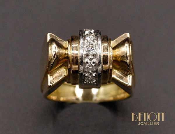Bague Tank Noeud Diamants