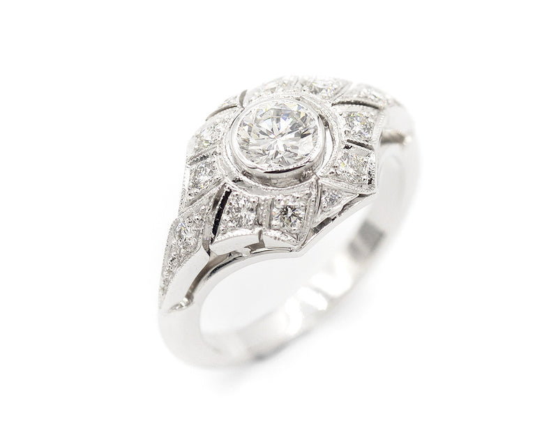 Bague Création Benoit Joaillier "Bandeau pincé" Diamant 0,46ct G-SI