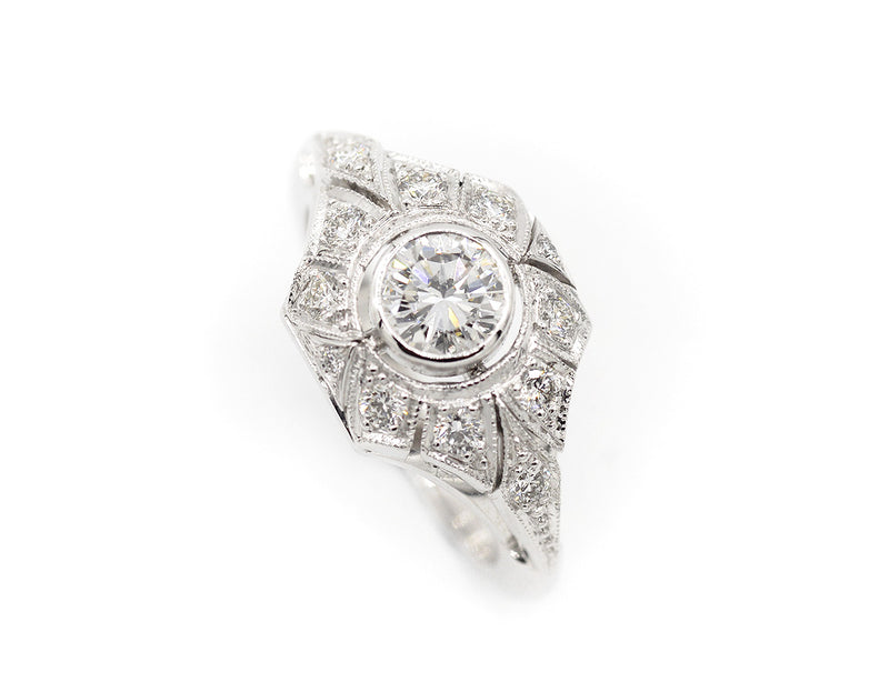 Bague Création Benoit Joaillier "Bandeau pincé" Diamant 0,46ct G-SI