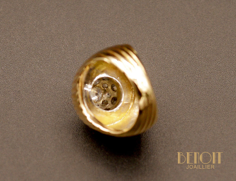 Bague Dôme Godrons 1950