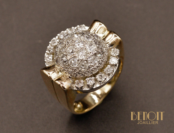 Bague Tank Or et Diamants