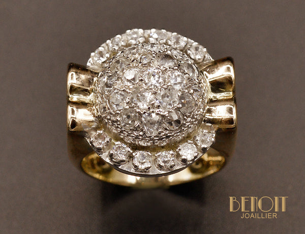 Bague Tank Or et Diamants