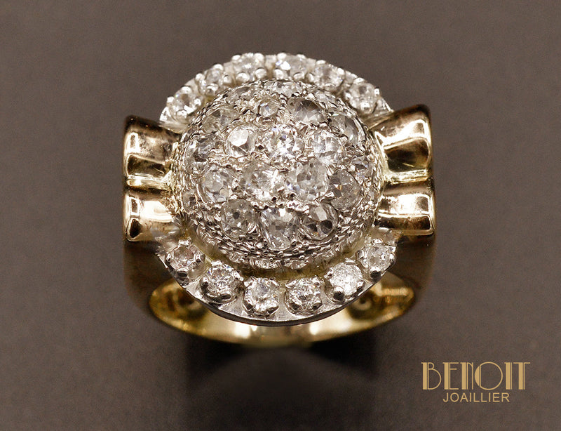 Bague Tank Or et Diamants