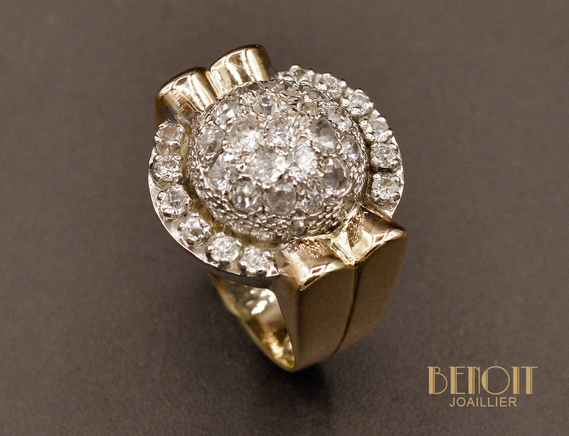 Bague Tank Or et Diamants