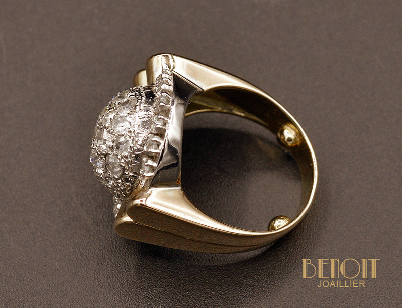 Bague Tank Or et Diamants