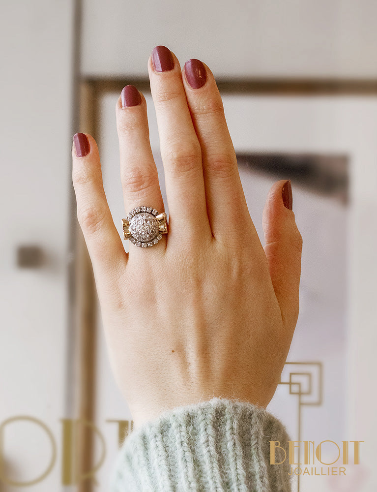 Bague Tank Or et Diamants
