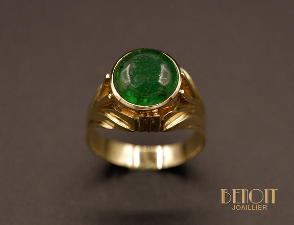 Bague Cabochon Emeraude