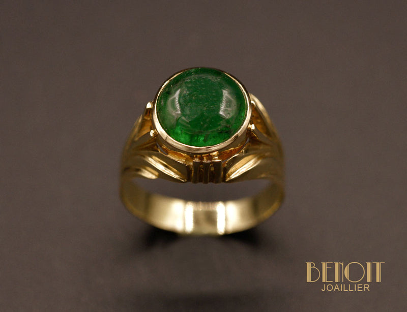Bague Cabochon Emeraude