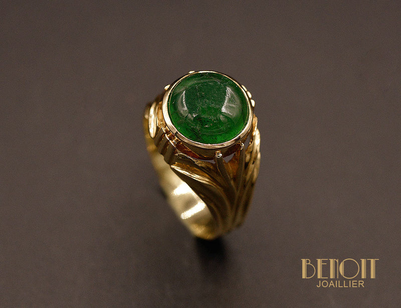 Bague Cabochon Emeraude