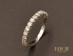 Demi-Alliance Diamants et Or Blanc