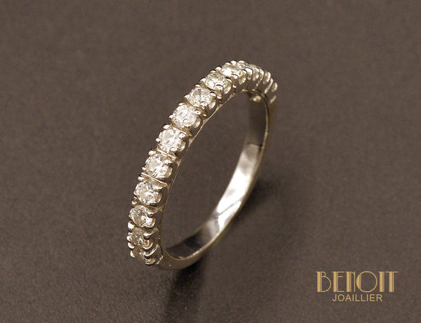 Demi-Alliance Diamants et Or Blanc