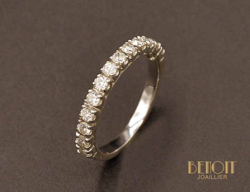 Demi-Alliance Diamants et Or Blanc