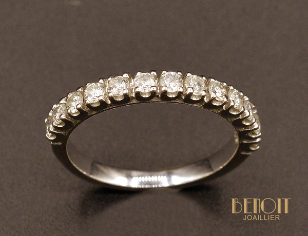 Demi-Alliance Diamants et Or Blanc