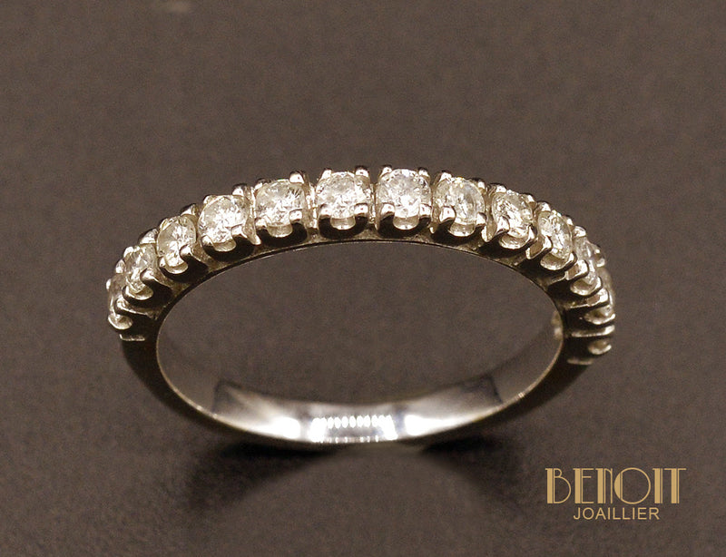 Demi-Alliance Diamants et Or Blanc