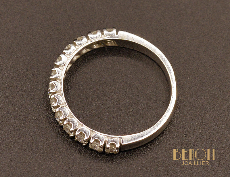 Demi-Alliance Diamants et Or Blanc