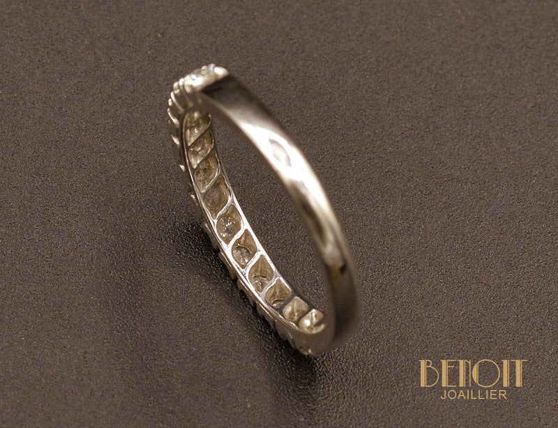 Demi-Alliance Diamants et Or Blanc