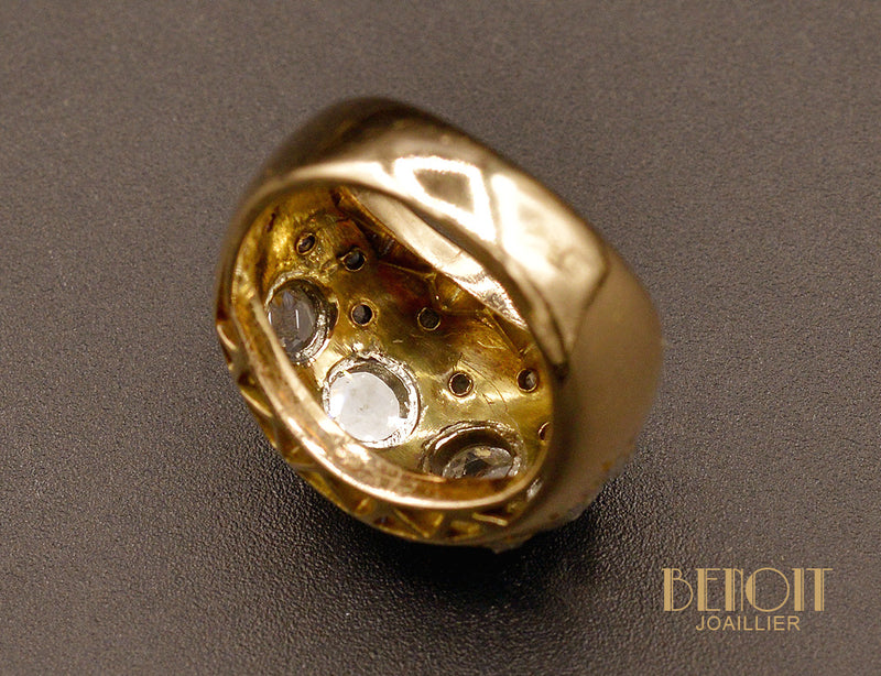 Bague Jonc Constellation Or Rose et Diamants