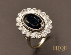 Bague Pompadour Saphir et Diamants