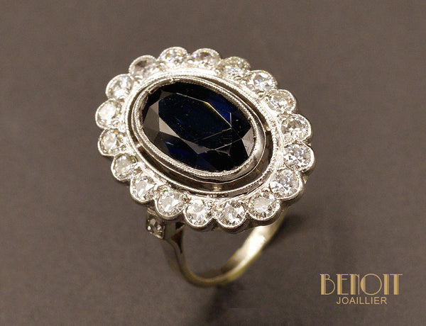 Bague Pompadour Saphir et Diamants