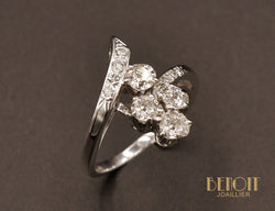 Bague Asymétrique Or Blanc et Diamants