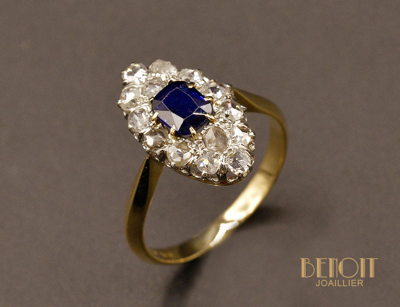 Marquise Saphir et Diamants