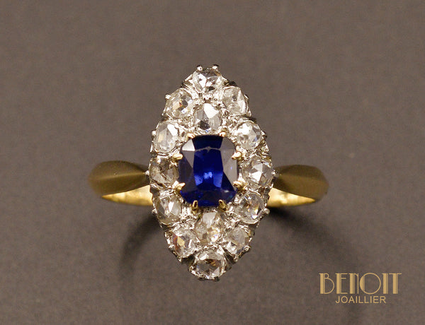 Marquise Saphir et Diamants