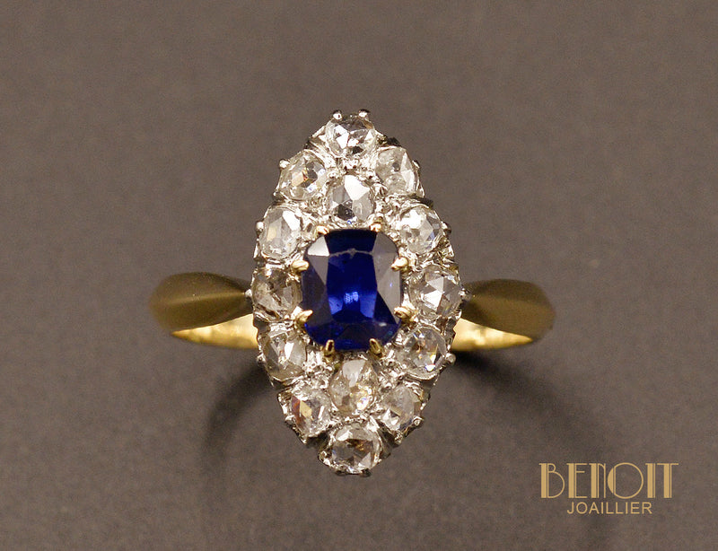 Marquise Saphir et Diamants