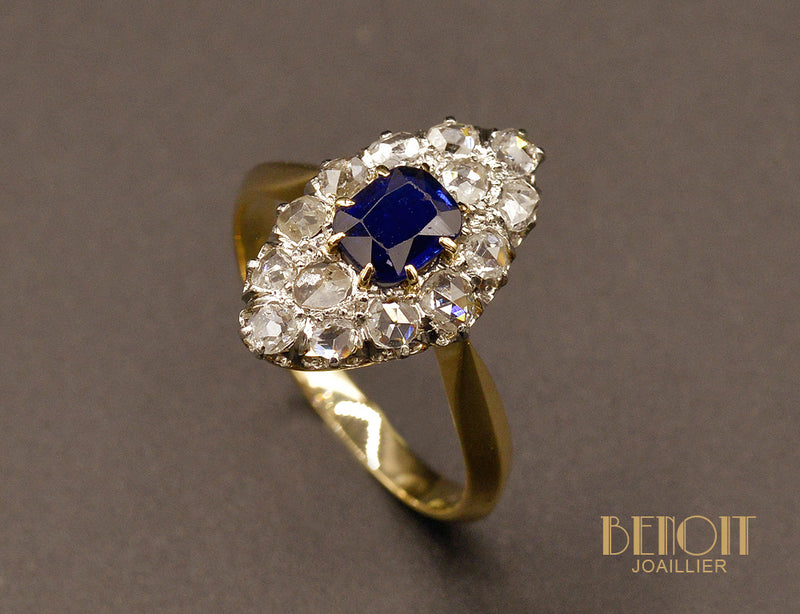 Marquise Saphir et Diamants