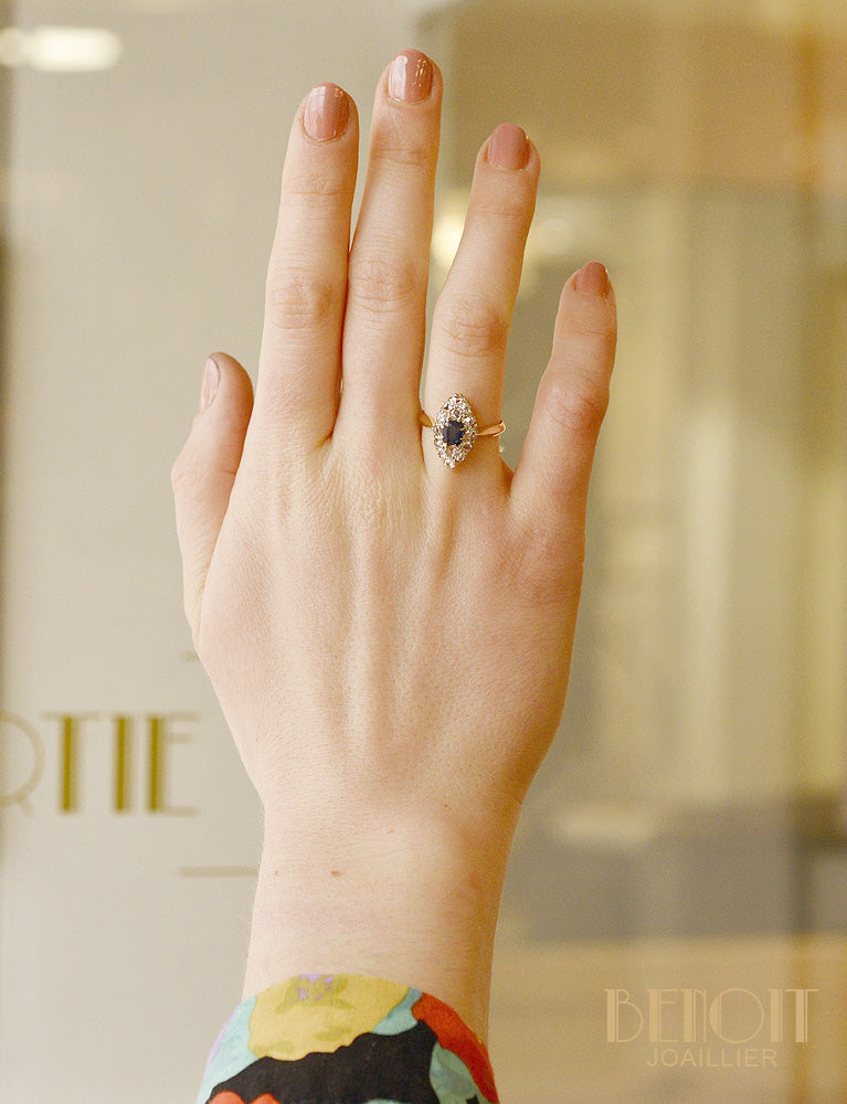 Marquise Saphir et Diamants